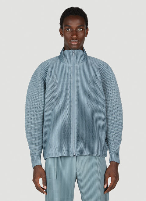 Homme Plissé Issey Miyake Pleated Zip Up Cardigan Black hmp0153001