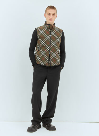 Burberry Check Padded Gilet Green bur0157014