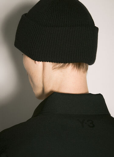 Y-3 Logo Patch Beanie Hat Black yyy0158028