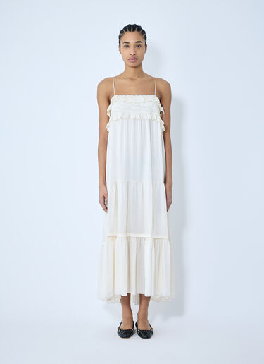 Chloé Silk Charmeuse Maxi Dress White chl0259009