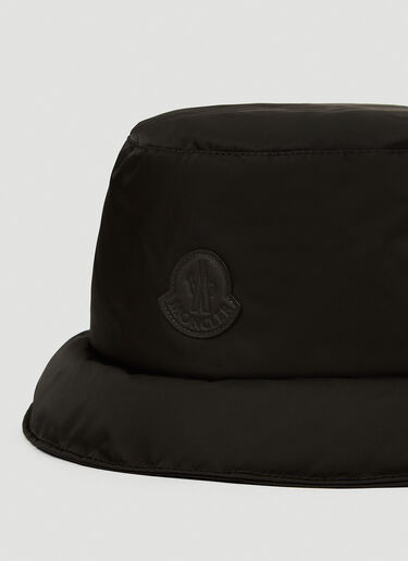 Moncler Tonal Logo Patch Bucket Hat Black mon0247030