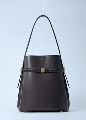 TOTEME Belted Leather Bucket Bag Brown tot0261026