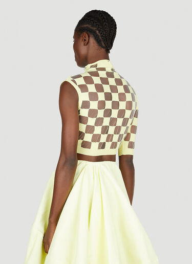 Sportmax Asymmetric Checked Top Yellow spx0252017