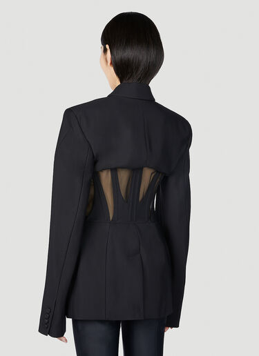 Mugler Mesh Corset Panel Blazer Black mug0251013