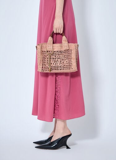 LN-CC® - Chloé: Small Summer Banana East-West Tote Bag - Pale Pink Chloé Small Summer Banana East-West Tote Bag Pale Pink chl0265058