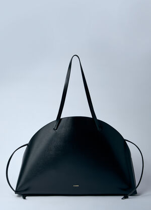 Jil Sander Leather Curve Shoulder Bag Black jil0259014