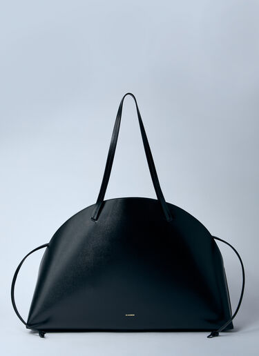 Jil Sander Leather Curve Shoulder Bag Black jil0259014