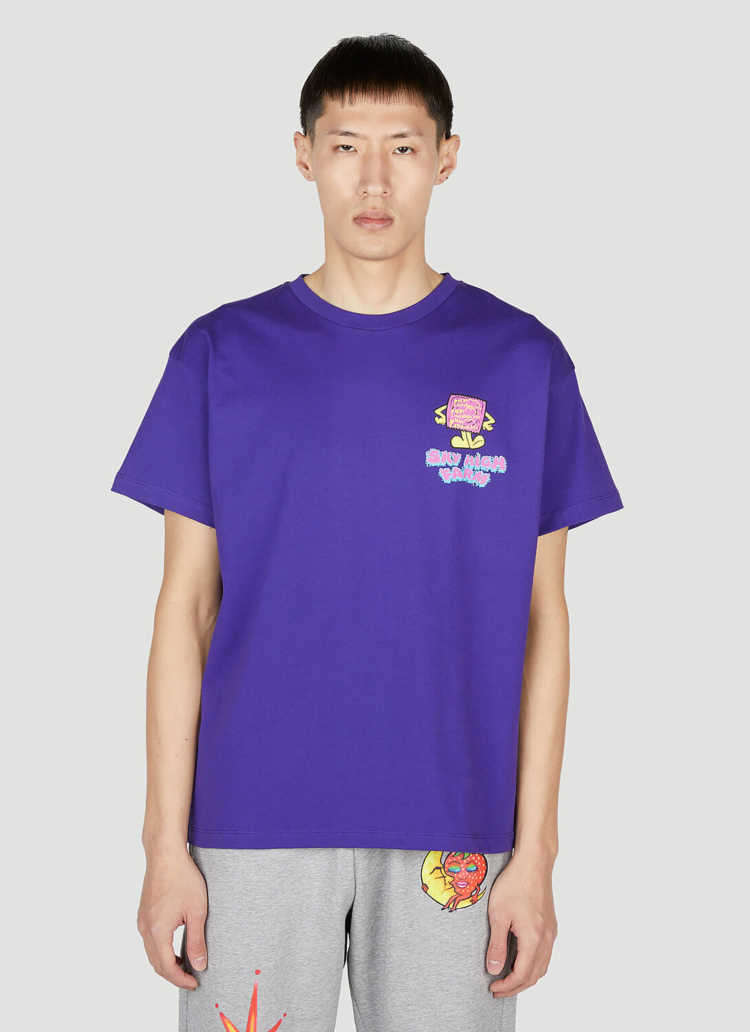 Sky High Farm Workwear Printed Cotton T-shirt In Violet