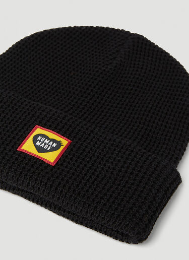 Human Made Waffle Knit Beanie Hat Black hmd0152034