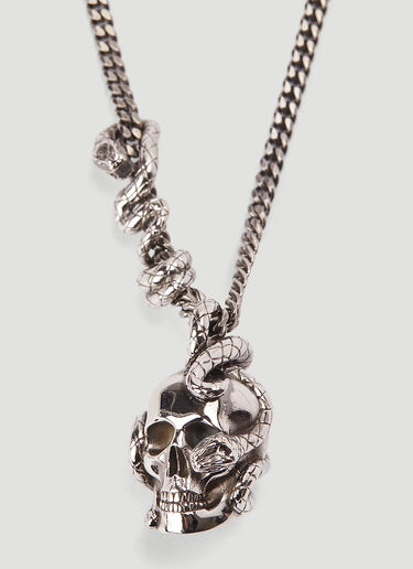 Alexander McQueen Skull Chain Necklace Silver amq0145107