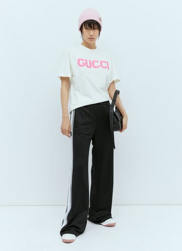 Gucci ロゴ刺繡トラックパンツ ブラック guc0255014