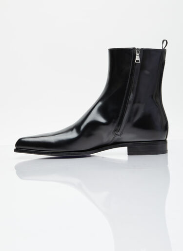 Prada Brushed Leather Boots Black pra0155019