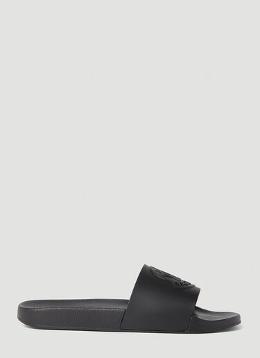 Moncler Embossed Logo Slides Black mon0152044