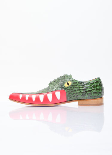 Walter Van Beirendonck Crocodile Lace-Up Shoes Green wlt0156040