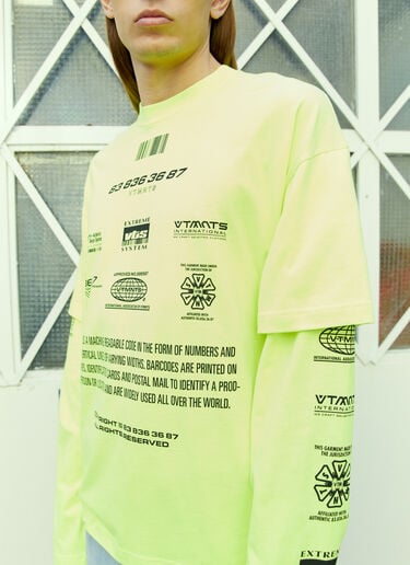 VTMNTS 바코드 데피니션 긴소매 티셔츠 옐로우 vtm0354007