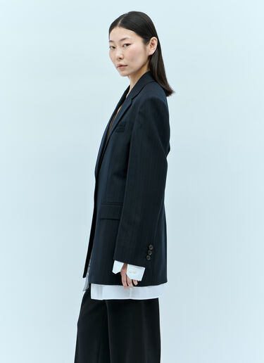 Miu Miu Single-Breasted Pinstripe Blazer Navy miu0255013