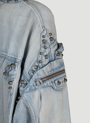 Cagole Oversized Denim Jacket Balenciaga Cagole Oversized Denim Jacket Blue bal0254022