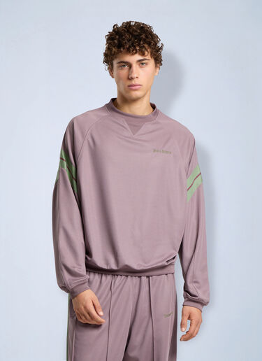 LN-CC® - Palm Angels: Urban Logo Track Crewneck - Purple Palm Angels Urban Logo Track Crewneck Purple pma0166283