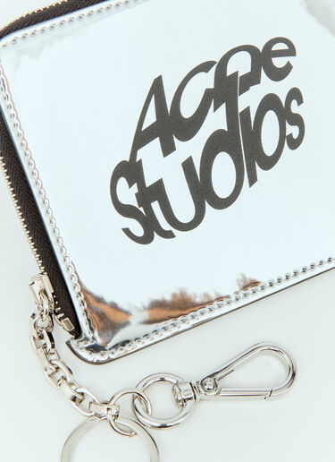 Acne Studios Metallic Logo Print Wallet Silver acn0156027