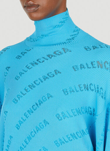 All-Over Logo Sweater Balenciaga All-Over Logo Sweater Blue bal0250024