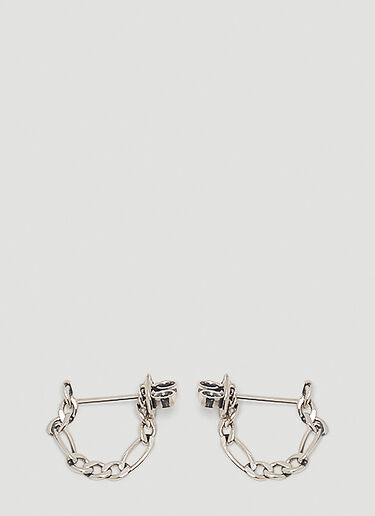 Bottega Veneta Curb Chain Hoop Earrings Silver bov0246072
