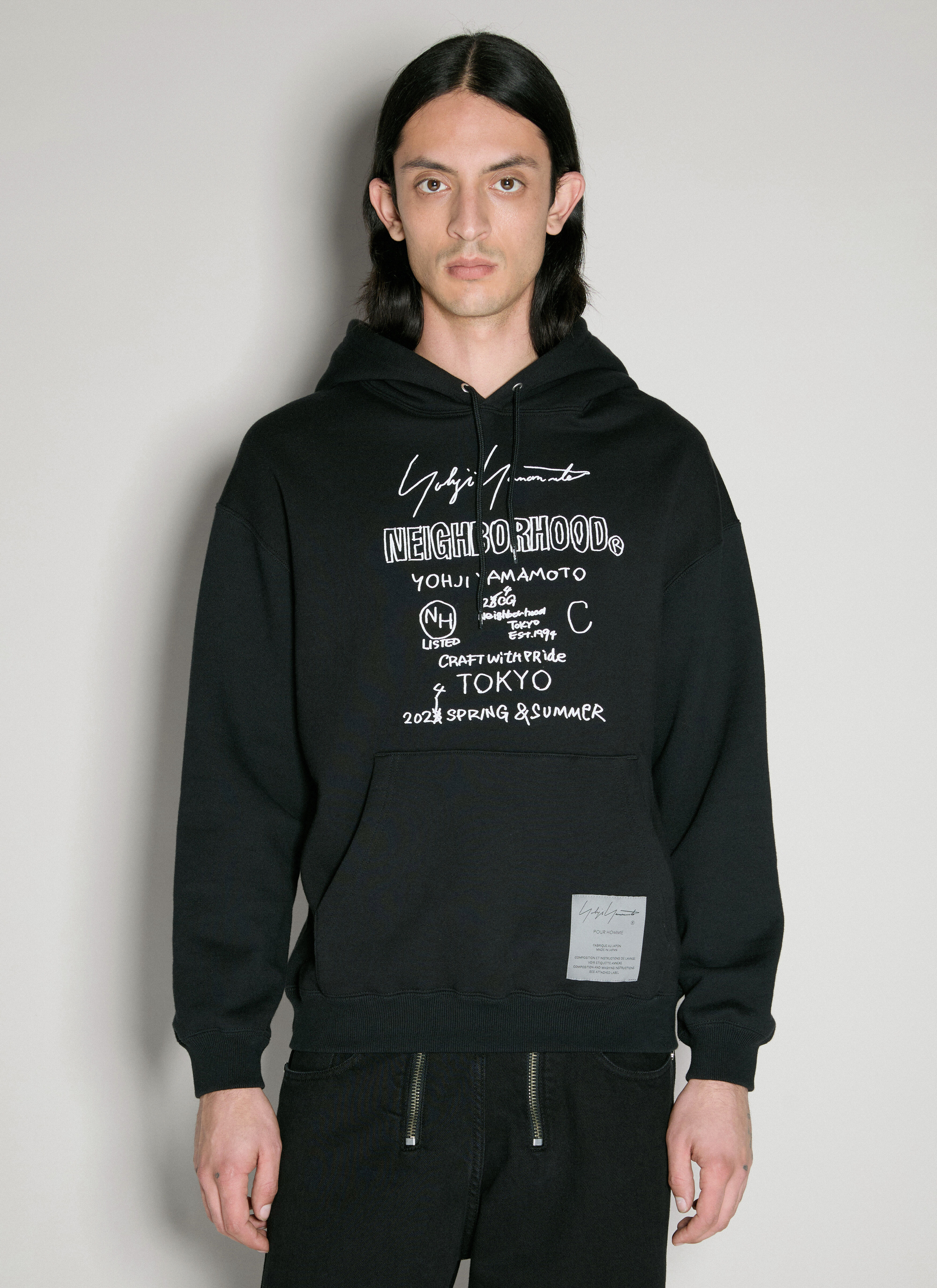 Yohji Yamamoto Neighborhood Hooded Sweatshirt Black yoy0154015