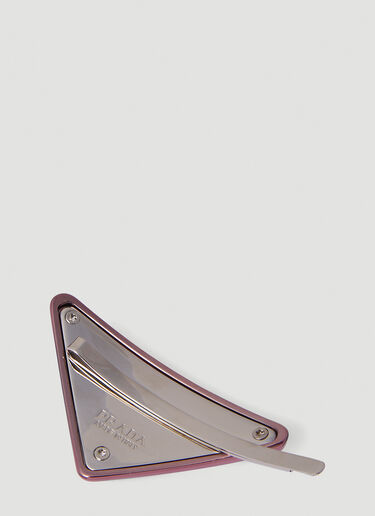 Prada Logo Embossed Hair Slides Pink pra0252041