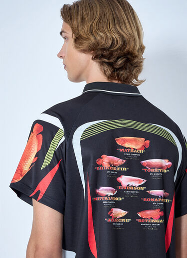 LN-CC® - Metalwood: Arowana Sport Polo Shirt - Black Metalwood Arowana Sport Polo Shirt Black met0164016