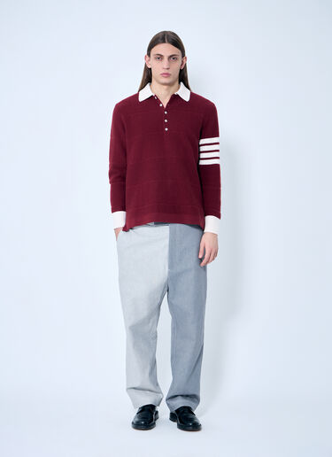 Thom Browne Four-Bar Rugby Knit Sweater Red thb0158005