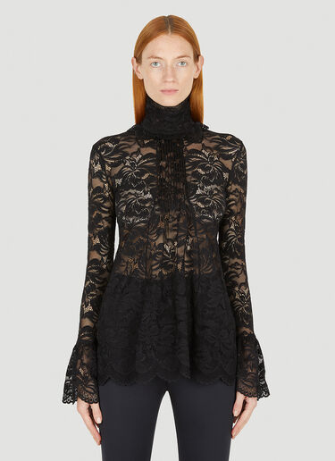 Scalloped Lace Top Rabanne Scalloped Lace Top Black pac0251032