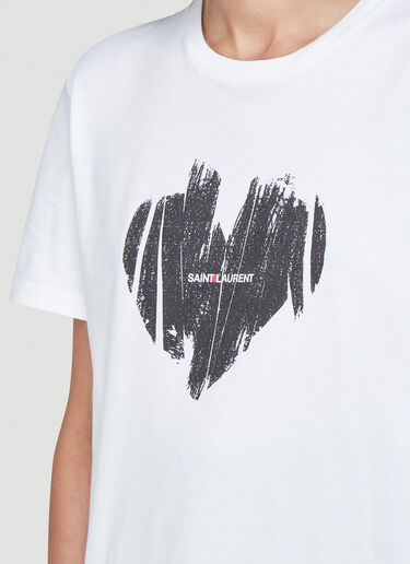 Saint Laurent 로고 프린트 T-셔츠 화이트 sla0240012
