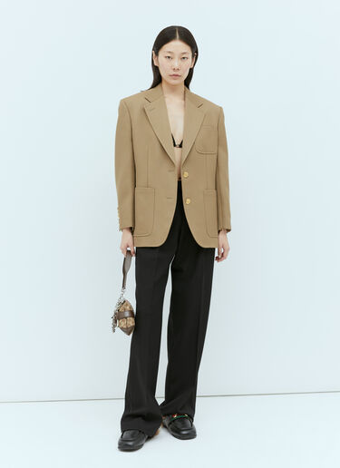 Gucci Horsebit Wool Blazer Beige guc0254004