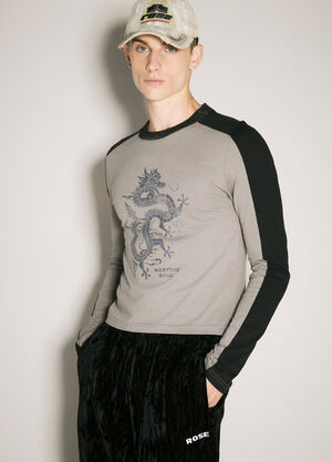 Martine Rose Long-Sleeve Shrunken T-Shirt Green mtr0159011