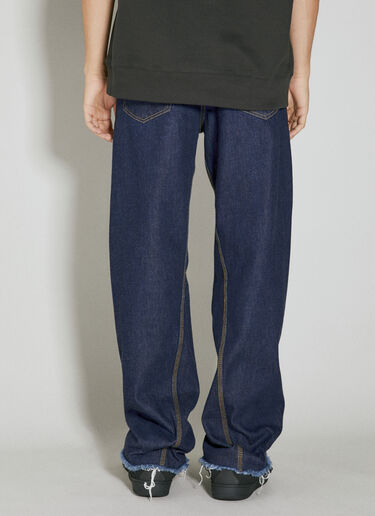 Twisted Raw Denim Baggy Jeans Lanvin Twisted Raw Denim Baggy Jeans Navy lnv0153007