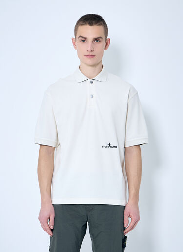 Stone Island 徽标刺绣 Polo 衫 米色 sto0160015