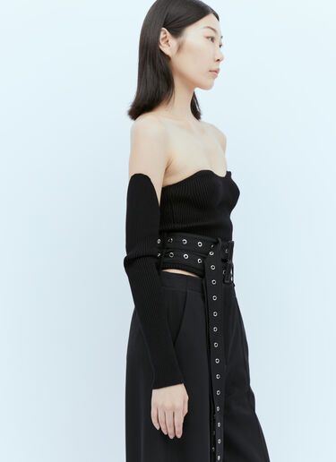 Rokh Rib Bustier With Detached Sleeves Black rok0254003