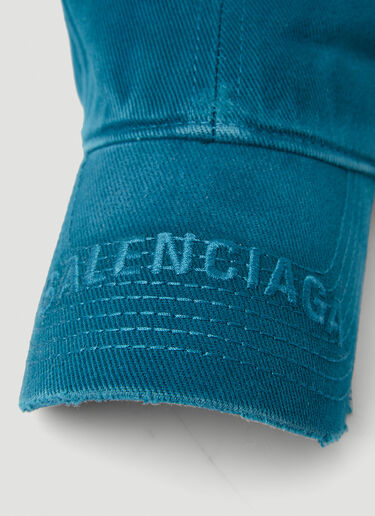 Balenciaga Logo Brim Baseball Cap Blue bal0247102