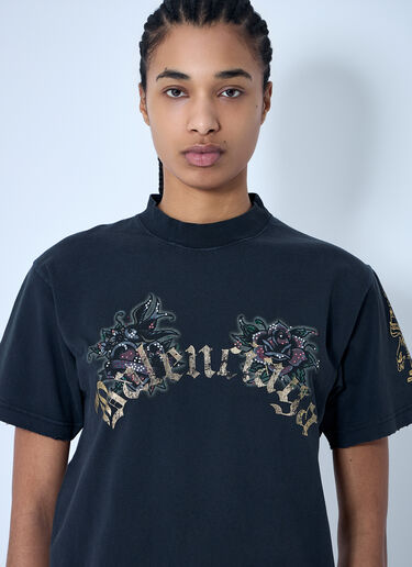 Balenciaga Tacky Tattoo Logo Motif T-Shirt Black bal0259049