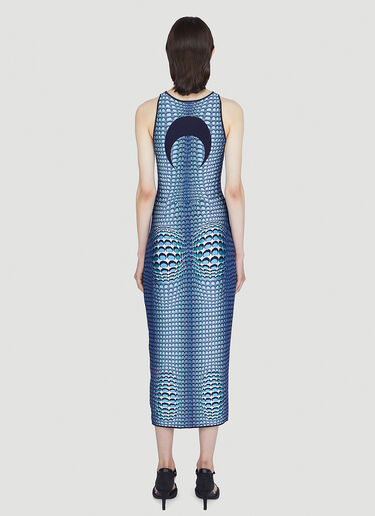 Marine Serre Moonfish Skin Jacquard Dress Blue mrs0244001