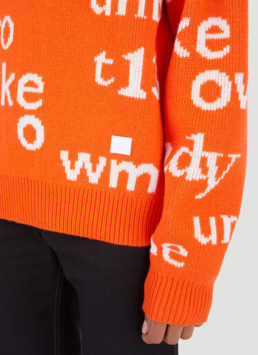 Acne Studios Phonetic Logo Sweater Orange acn0145017