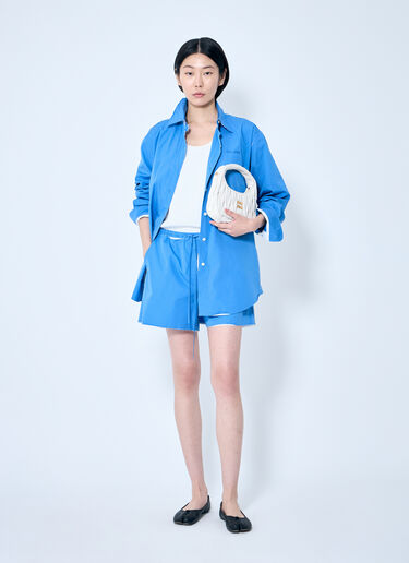 Miu Miu Poplin Boxer Shorts Blue miu0259009
