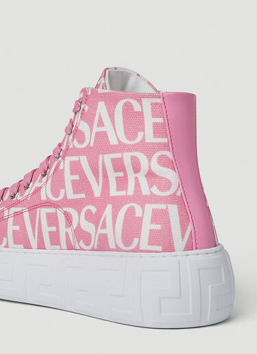Greca Logo Print Sneakers Versace Greca Logo Print Sneakers Pink vrs0251039