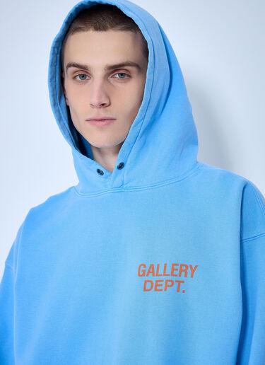 Gallery Dept. 90s Logo Print Hooded Sweatshirt Light Blue gdp0160004