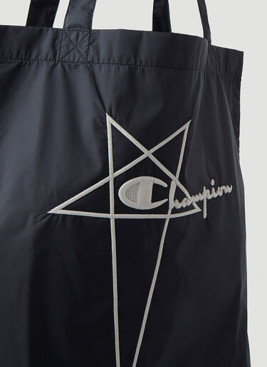 Rick Owens x Champion Embroidered Logo Shopper Tote Black roc0148027