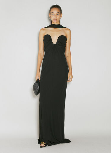 Saint Laurent Scarf Dress Black sla0253038