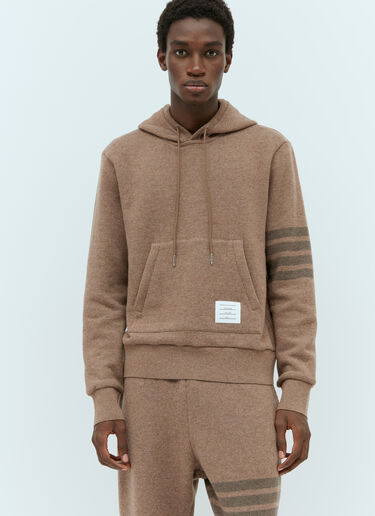 Four Bar Wool Hooded Sweatshirt Thom Browne Four Bar Wool Hooded Sweatshirt Brown thb0153010
