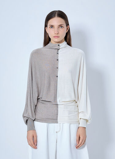 LN-CC® - Jacquemus: Le Losange Knit Polo - Beige Jacquemus Le Losange Knit Polo Beige jac0266014