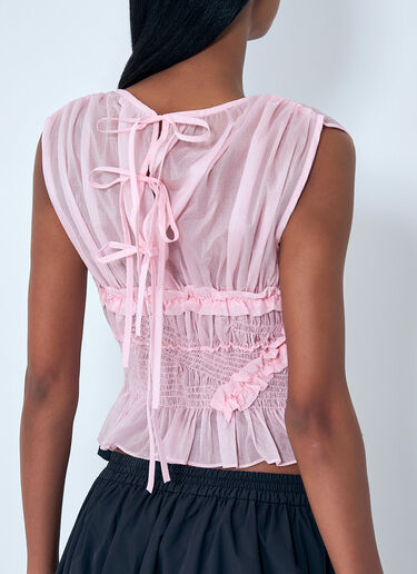 Cecilie Bahnsen Sheer Ruffle Blouse Pink cec0263010