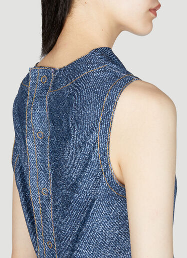 Denim Print Midi Dress Bottega Veneta Denim Print Midi Dress Blue bov0255008