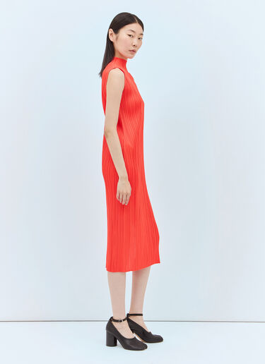 Pleats Please Issey Miyake 먼슬리 컬러: 에이프릴 미디 드레스 오렌지 plp0257001
